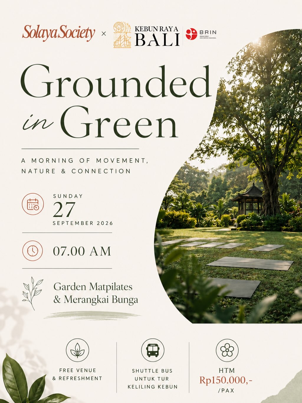 Garden Matpilates & Merangkai bunga ( Kebun Raya Bali )