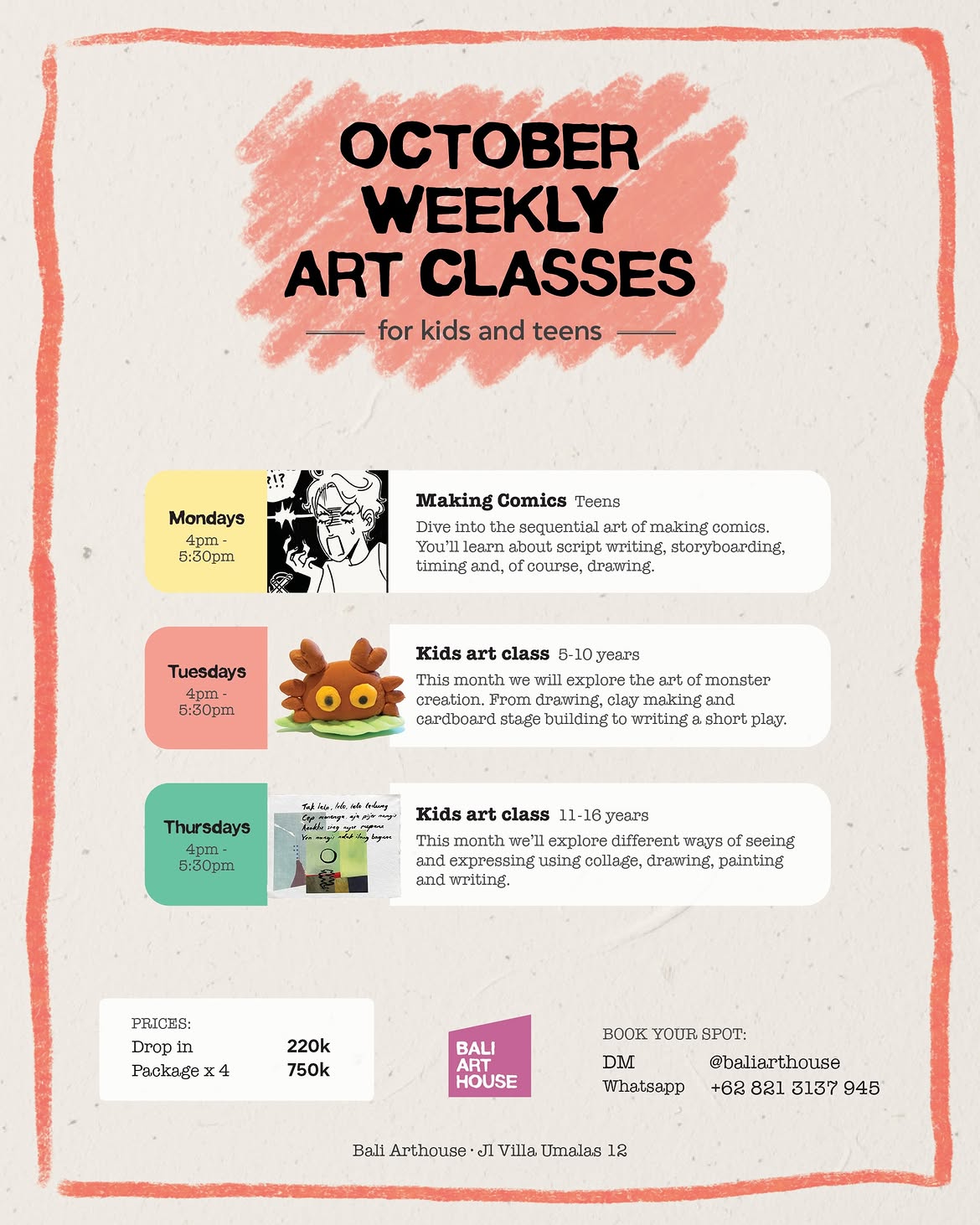 October Workshops at Bali Arthouse