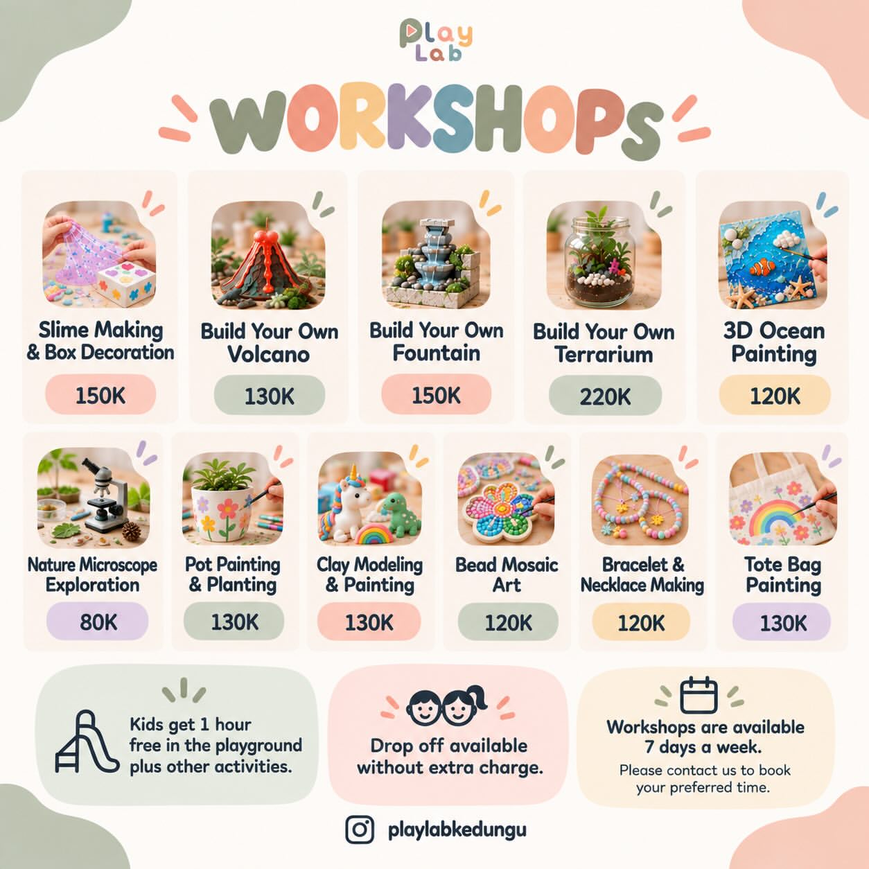 ✨ Workshops at Play Lab — Any Day, Any Time! ✨
