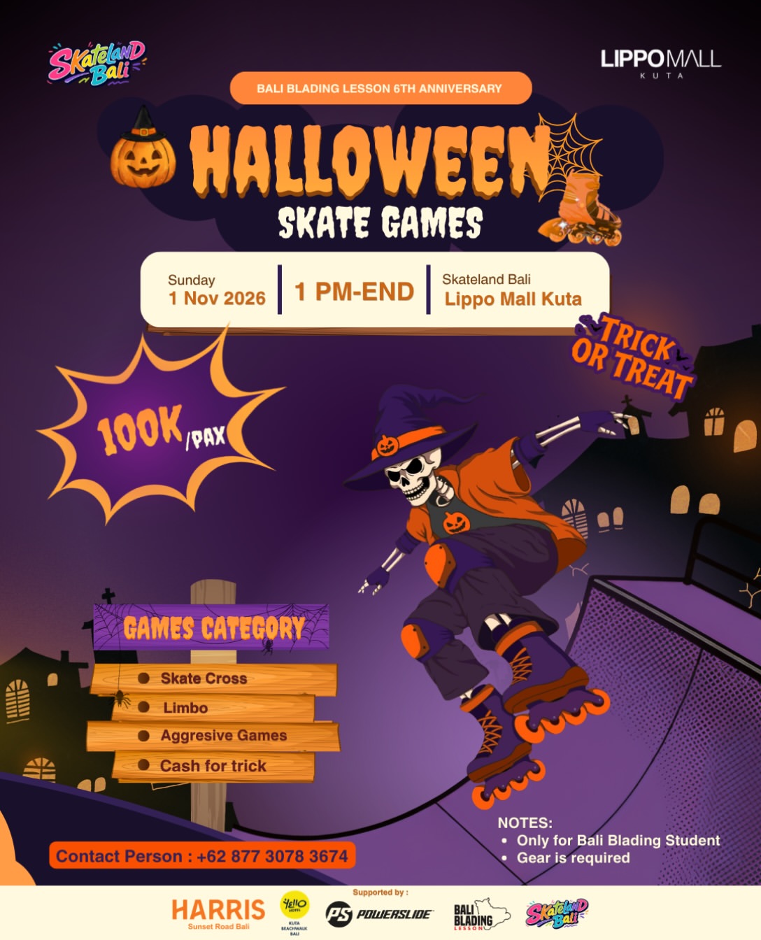 🎃BALI BLADING LESSON ANNIVERSARY AND HALLOWEEN PARTY🎃