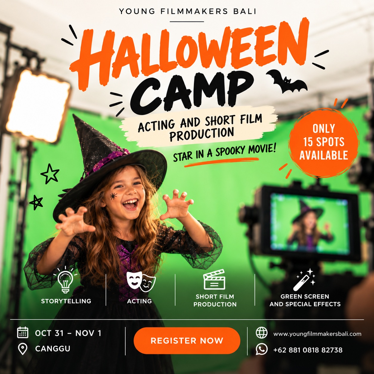 🎃 REGISTRATIONS OPEN — HALLOWEEN FILM CAMP! 👻🎬