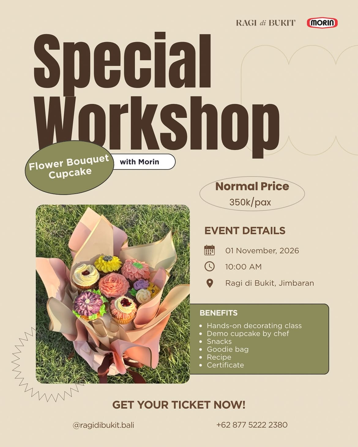 A Special Flower Bouquet Cupcake Workshop with Morin