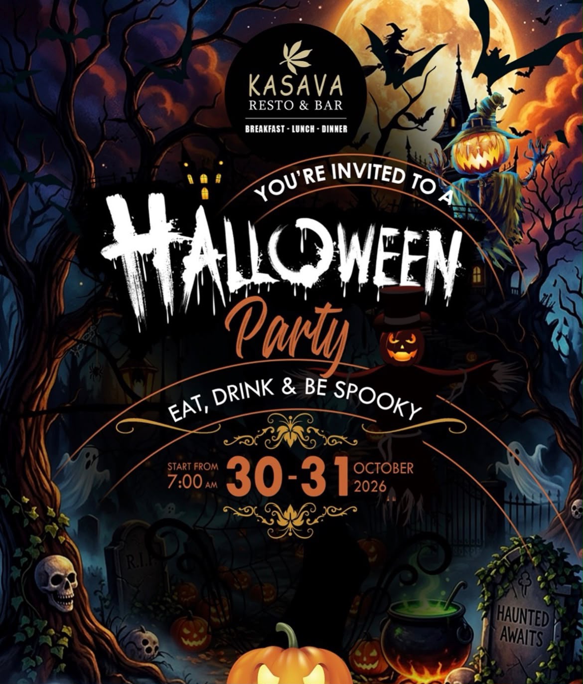 Halloween Party: Something spooky and delicious is coming to Kasava! 🧡
