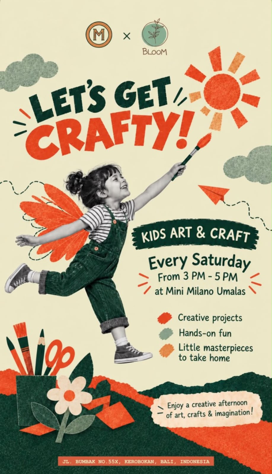 Kids Art & Craft session every Saturday at Mini Milano Umalas