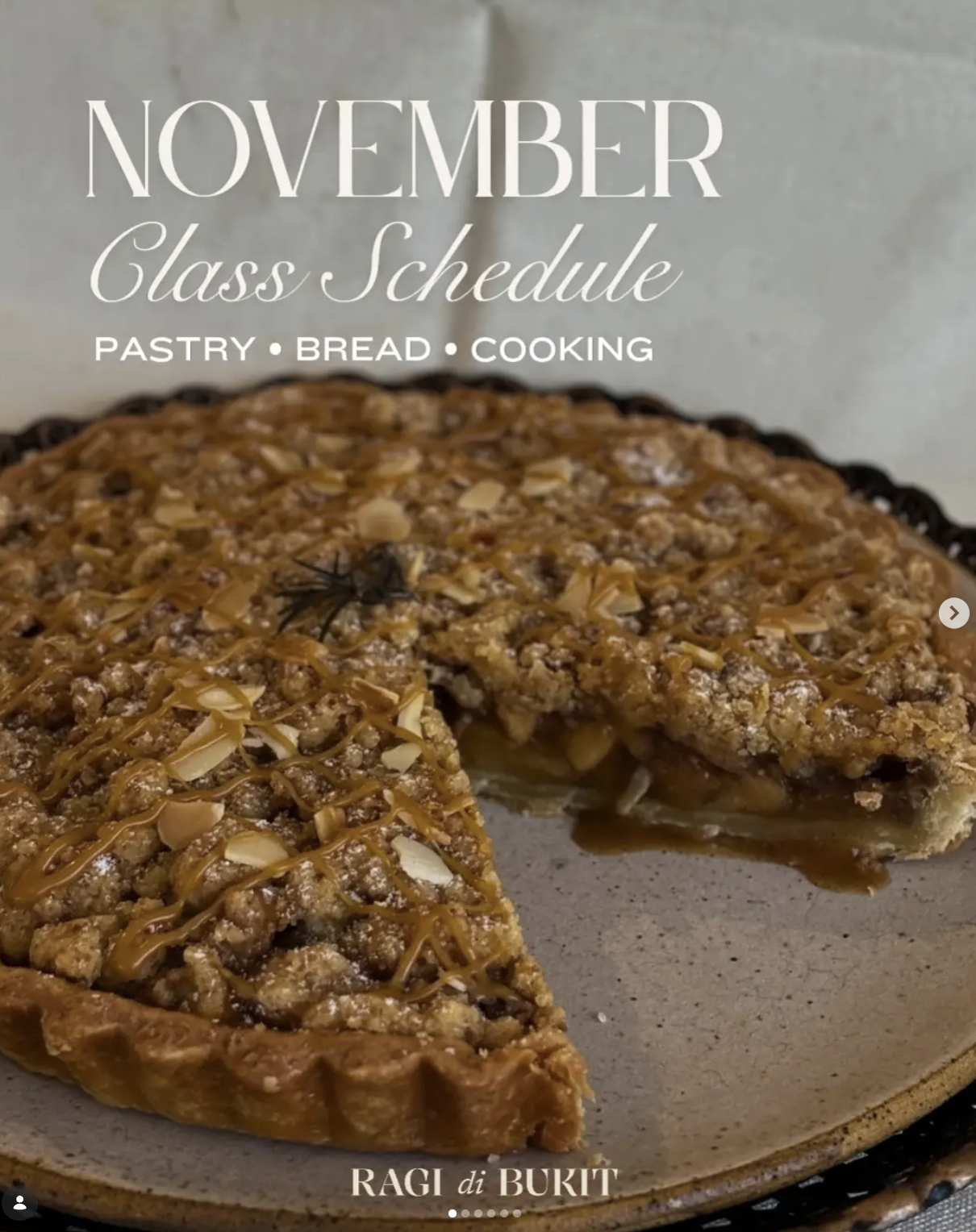 NOVEMBER CLASS SCHEDULE: PASTRY, BREAD, & COOKING