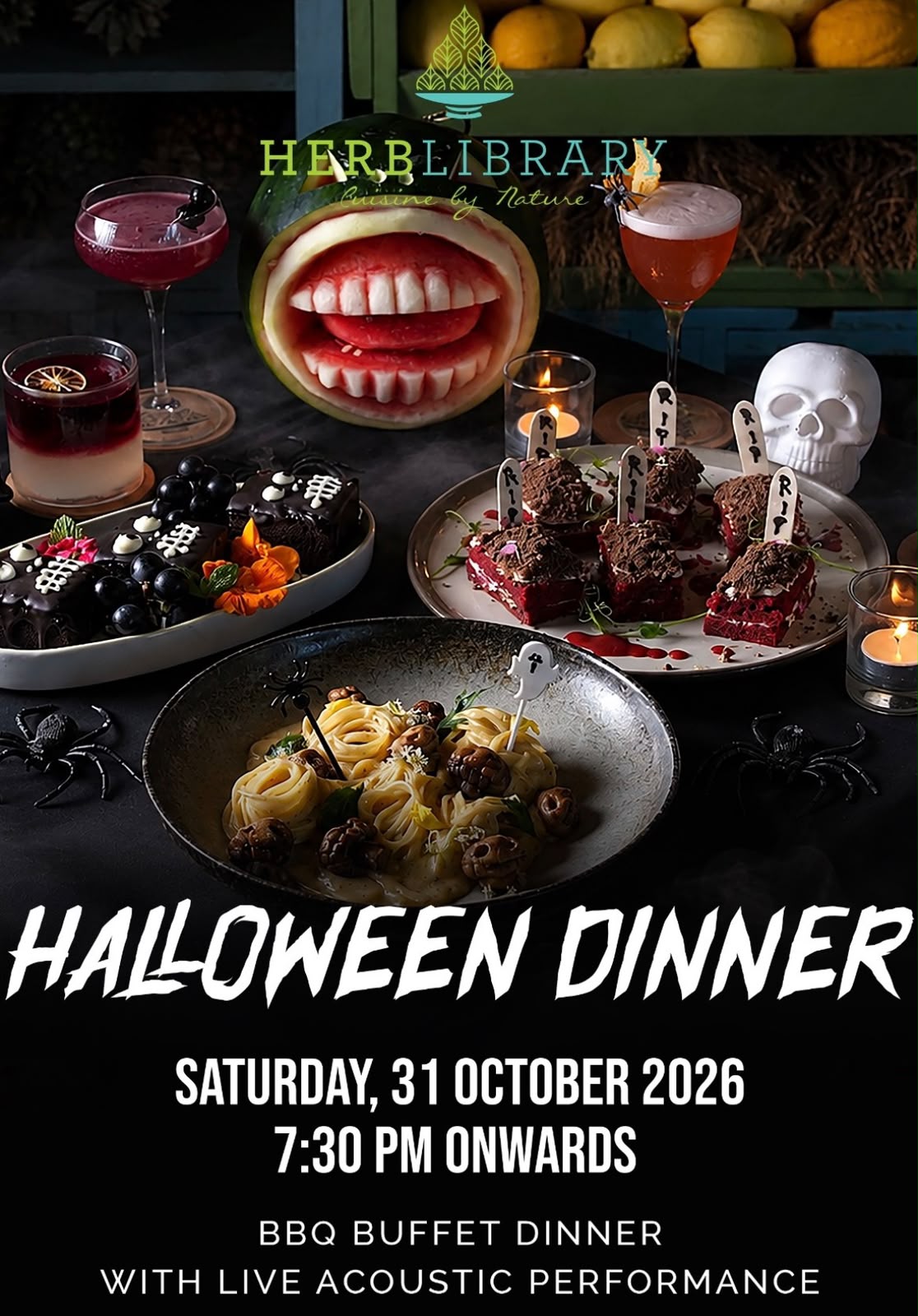 🎃 HALLOWEEN DINNER AT HERBLIBRARY! 👻
